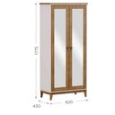 Ver imagem 2 de Armário Finestra Organizador Prata 2 Portas c/ Espelho Off White/freijo