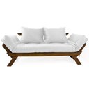 Ver imagem 1 de Sofá Japão Futon Acquablock Madeira Cor Imbuia D33 - Branco Off