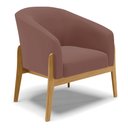 Ver imagem 1 de Poltrona Stella Veludo Base Madeira Castanho - D’Rossi Rose