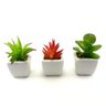 Kit 3 Mini Suculentas Artificiais Vaso Branco - 2