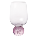 Ver imagem 3 de Copo Taça Base Esfera em Vidro Transparente e Rosa 540ml