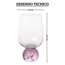 Ver imagem 4 de Copo Taça Base Esfera em Vidro Transparente e Rosa 540ml