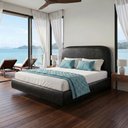 Ver imagem 4 de Cama Queen Flutuante com Cabeceira 160cm Aura W01 Couríssimo Preto - Lyam Decor
