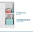 Ver imagem 6 de Cômoda Infantil 4 Gavetas 1 Porta Life Branco - Tigus Baby