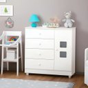 Ver imagem 5 de Cômoda Infantil 4 Gavetas 1 Porta Life Branco - Tigus Baby