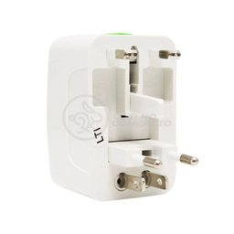 Adaptador Tomada Universal Padrão 150 Países Uk Europa Eua Asia Viagem Bivolt 110/220 Bivolt Aio - 1