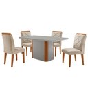 Ver imagem 2 de Mesa de Jantar Isadora Tampo 120cm Mdf Vidro Canto Copo e 4 Cadeiras Melissa Moderna Mobilia