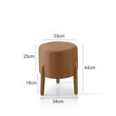 Ver imagem 3 de Puff Decorativo Catânia 3 Pés Madeira Maciça Linho Terracota