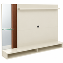 Ver imagem 4 de Painel para TV até 55 Polegadas 160 cm Espelho e Lateral Ripada - Off White/Naturale