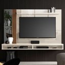 Ver imagem 3 de Painel Paris para Tv de até 55 Polegadas com Nichos e Prateleiras - Vianossa: Off White/naturale