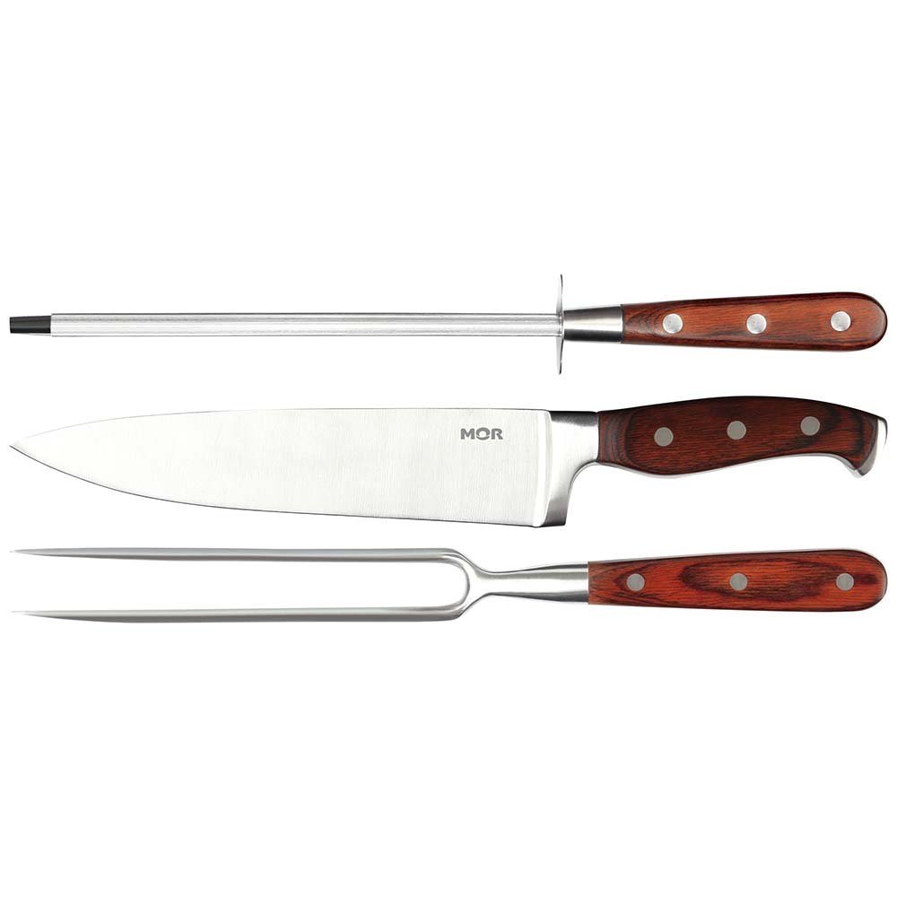 Conjunto de Faca de Churrasco Inox 3 Peças Chaira Steel Mor - 2