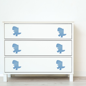 Puxador Armário Móveis Gaveta Infantil Dinossauro T-rex Azul (kit com 2 Unidades)