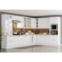 Ver imagem 2 de Cozinha Completa de Canto Americana 14 Peças Branco com Cristaleira - Móveis Henn Branco