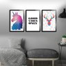 Kit 3 Quadros Decorativos Good Vibes Only Pop Art - 1