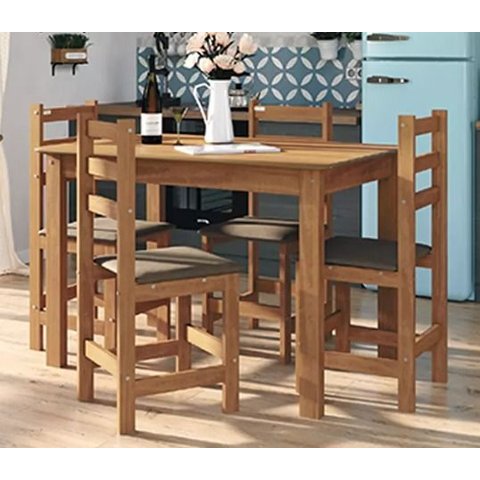 Conjunto de Mesa Brasil com 4 Cadeiras