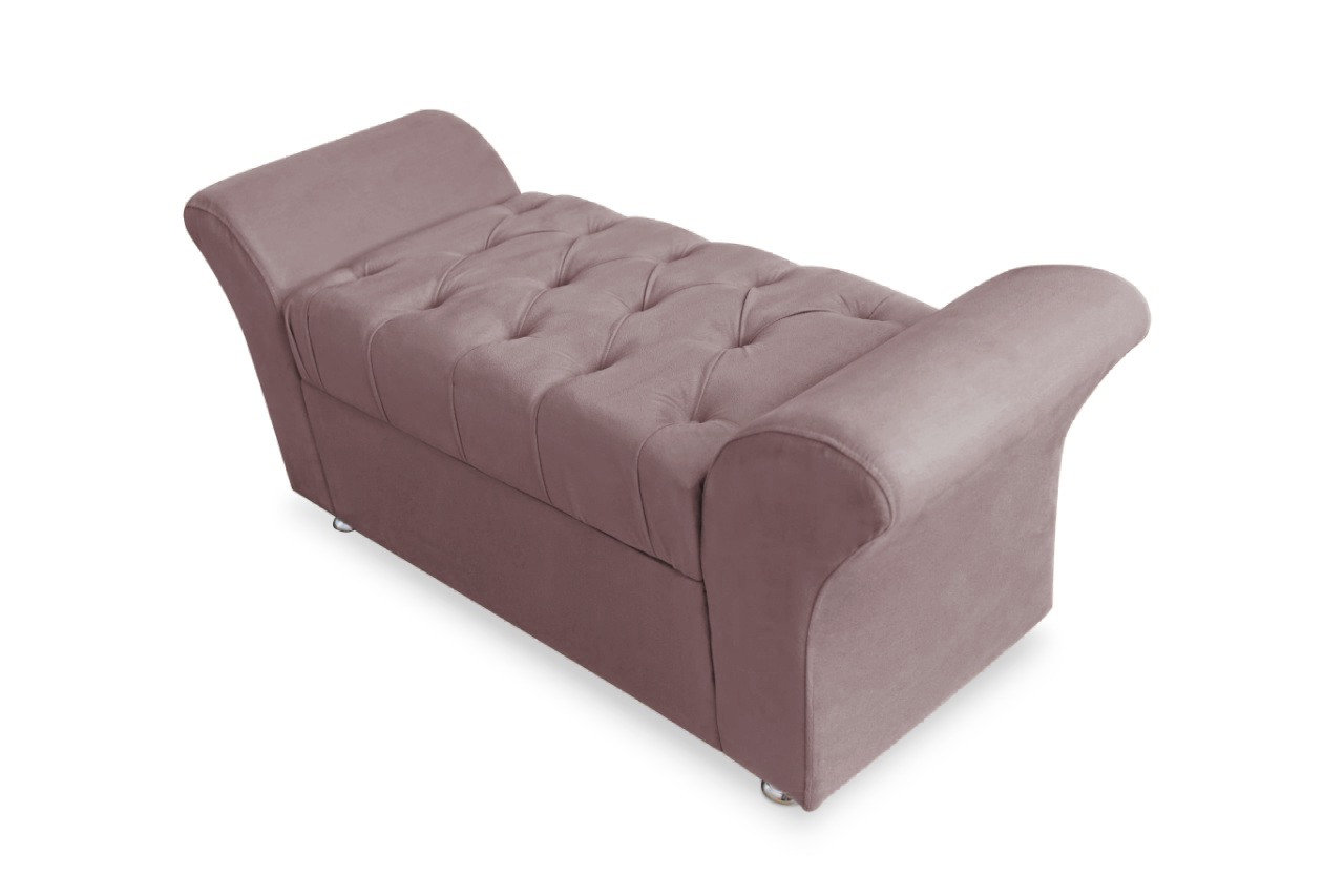 Cabeceira Geovana e Calçadeira Veneza Para Quarto King 195cm Suede Rose - DL Decor - 3