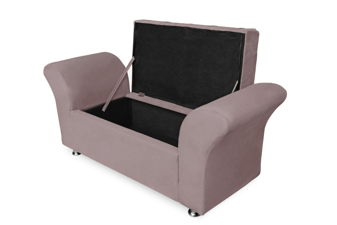 Cabeceira Geovana e Calçadeira Veneza Para Quarto King 195cm Suede Rose - DL Decor - 4