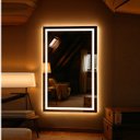 Ver imagem 3 de Espelho Retangular Moderno Jateado LED 3 Cores 40x80 cm Touch
