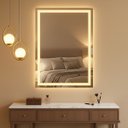 Ver imagem 5 de Espelho Retangular Moderno Jateado LED 3 Cores 40x80 cm Touch
