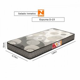 Colchão Solteiro Prorelax De Espuma D23 Topázio 78x188x12cm Cinza  - 2