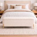 Ver imagem 2 de Puff Baú Bella 140cm Pés Alumínio Courino Off White - Sallar Home