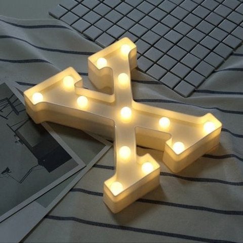 Luminária Led Letra X - Branca