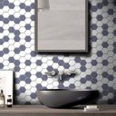 Ver imagem 2 de Papel de Parede Pastilha Colmeia Mix - Várias Cores - Azul