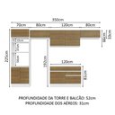 Ver imagem 4 de Armário de Cozinha Completa 350cm Branco/Rustic Glamy Madesa 01