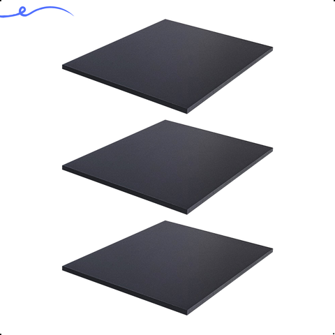 Kit 3 Prateleira Preta 50X40 Tampo Tabua Mdf  Organizadora Decoração Cozinha Quarto Banheiro Sala
