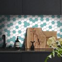 Ver imagem 1 de Papel de Parede Pastilha Colmeia Mix - Várias Cores - Turquesa