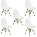 Ver imagem 3 de Kit 5 Cadeiras Charles Eames Eiffel Wood Design Branca Branco