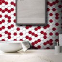 Ver imagem 2 de Papel de Parede Pastilha Colmeia Mix - Várias Cores - Vermelho