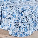 Ver imagem 4 de Kit Cobre Leito Colcha Casa Scarpa Belle King Estampado Dupla Face 400 Fios 3 Peças Florido Azul - 1