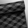 Papel de Parede Cubo 3D Classic - Várias Cores - Preto - 4