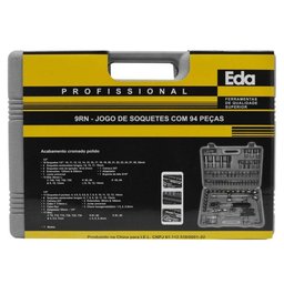 Jogo De Soquetes 94 Peças 1/2 E 1/4 Kit com Maleta Eda - 9RN - 2