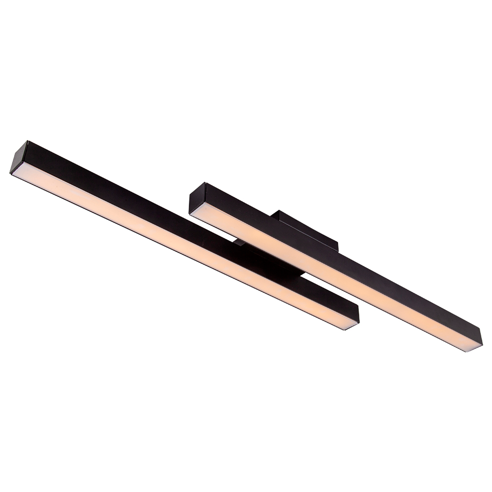 Luminária Plafon Linear Duplo Led 36w 80cm Bivolt:preto - Luz Branco Frio 6500k/110v/220v