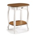 Ver imagem 1 de Aparador Oval com 1 Gaveta e Prateleira 1034 Linz Móveis - Laca Branca/imbuia Glazer