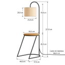 Ver imagem 4 de Mesa de Cabeceira com Luminária Acoplada Sofisticada Cúpula de Linho Cor Bege