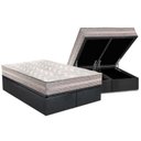 Ver imagem 1 de Cama Box Baú Queen: Colchão Ortopédico Paropas D28 / AG65 Master Gray + Base CRC Suede Gray(158x198)