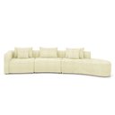Ver imagem 5 de Sofá Curvo Decorativo Kimiko 437cm 5 Lugares Sala de Estar com Chaise Bouclê Off White G52 - Gran Be