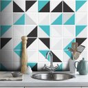 Ver imagem 1 de Papel de Parede Azulejo Retângulo - Várias Cores - Turquesa