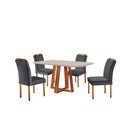 Ver imagem 2 de Sala de Jantar Atenas 4 Cadeiras e Mesa Madeira Móveis Mundial