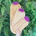 Ver imagem 2 de Bandeja Oval Bambu Com Pedra Ágata G
