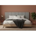 Ver imagem 1 de Cabeceira Casal Modulada Estofada para Cama Box 20cm X 45cm - Courino Cinza