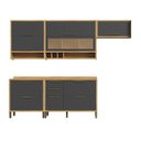 Ver imagem 3 de Cozinha Completa Modulada 100% MDF 5 Peças 8 Portas 5 Gavetas e Vidro 280cm Vicenza Espresso Móveis Cinza/Amêndoa/Chumbo