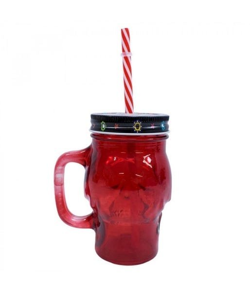 Copo Vidro Caveira Vermelho 480ml - 4