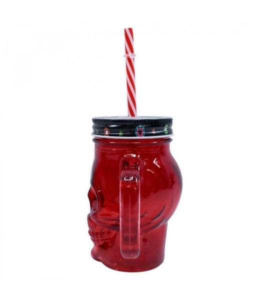 Copo Vidro Caveira Vermelho 480ml - 3