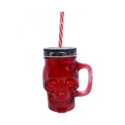 Copo Vidro Caveira Vermelho 480ml - 1