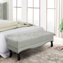 Ver imagem 5 de Recamier Decorativo 140cm Loewe Veludo Pés de Madeira Prata - Gran Belo