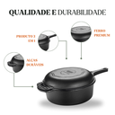 Ver imagem 2 de Conjunto Caçarola Frigideira Multiuso Ferro 24cm 3,5l – Panela Mineira